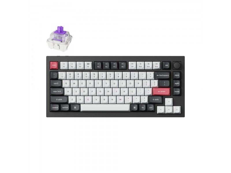 Механична клавиатура Keychron Q1 HE QMK 75% Carbon Black - Wireless
