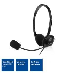 ACT Слушалки с микрофон, 3.5mm жак, 2м ACT Слушалки с микрофон, 3.5mm жак, 2м