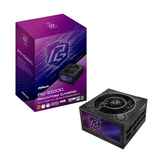 Захранващ блок ASRock Phantom Gaming 1000W 80+ Gold, PCIe 5.1