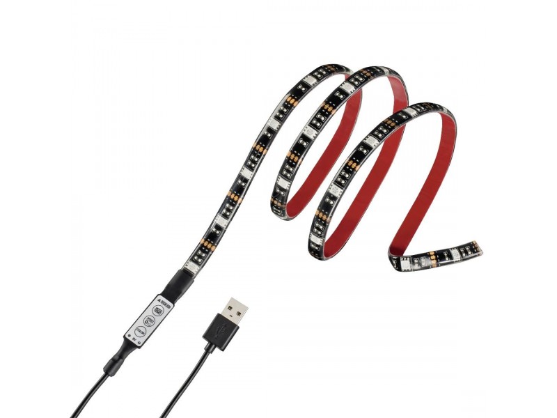 Лента с вграден контрол HAMA LED RGB, 1м, USB