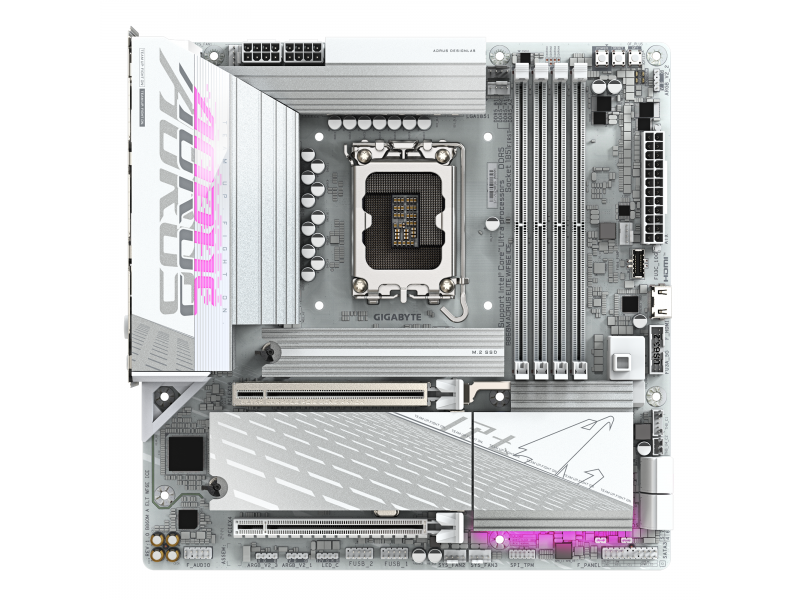 Дънна платка GIGABYTE B860M AORUS ELITE WiFi 6E ICE, LGA 1851
