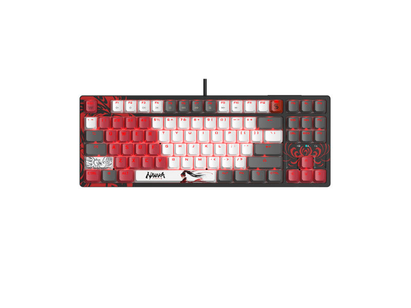 А4tech Геймърска механична  клавиатура Bloody Naraka S87  TKL Backlit red switch , USB