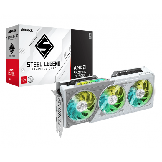Видео карта ASRock RADEON RX 9060 XT Steel Legend 16GB OC GDDR6