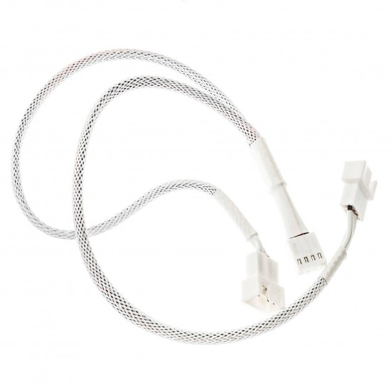 Кабел Kolink PWM 1-2 Сплитер - 35 cm, оплетен, Бял
