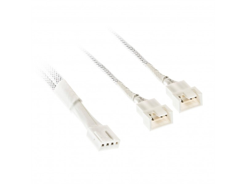 Кабел Kolink PWM 1-2 Сплитер - 35 cm, оплетен, Бял