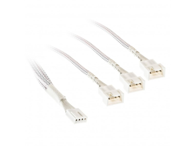 Кабел Kolink PWM 1-3 Сплитер - 35 cm, оплетен, Бял