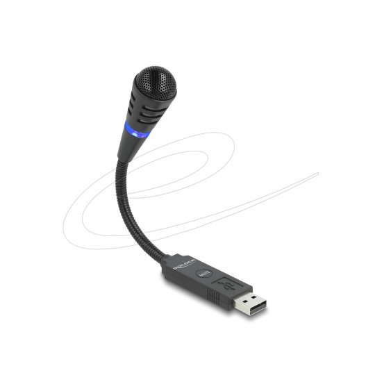 Микрофон с гъвкаво рамо Delock 66499 - USB и Mute бутон