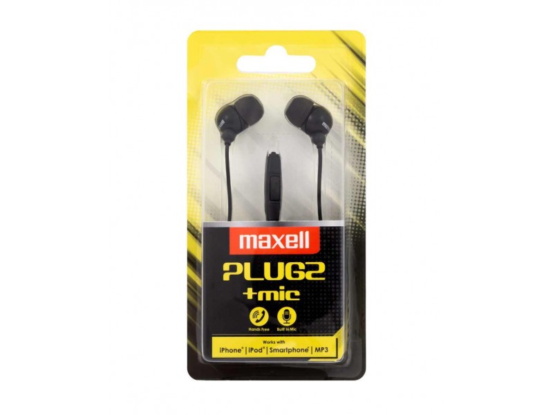 Слушалки  с микрофон MAXELL PLUGZ черна