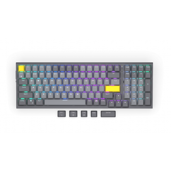 Геймърскa безжична механична клавиатура ENDORFY Celeris 1800 - Endorfy Yellow Switch - Full Size